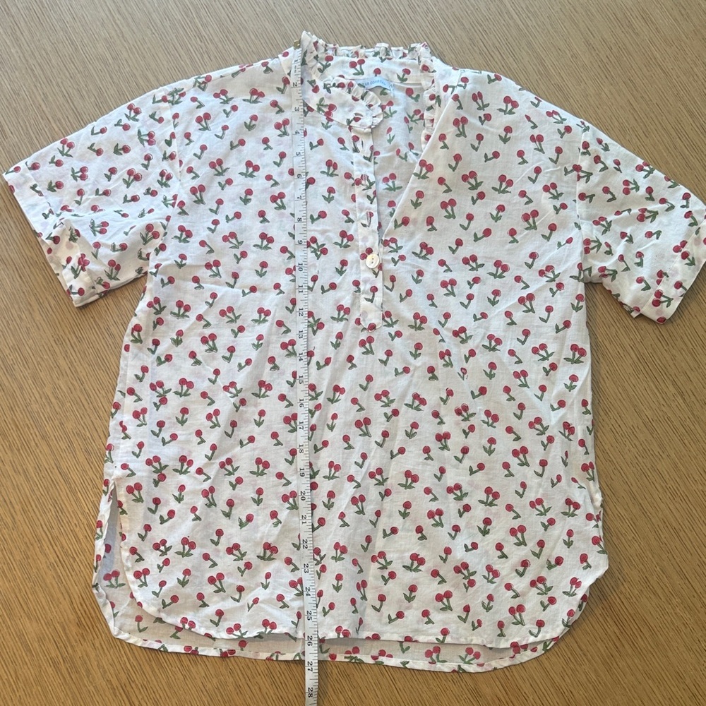 Cherries Print Women's Blouse - Picture 3 of 4